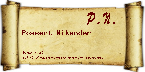 Possert Nikander névjegykártya